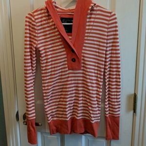 American Eagle sz small orange stripe shirt w/hood